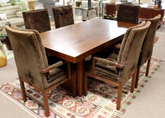 Mid-Century Modern Dillingham Dining Set Table & 6 Dining Armchairs