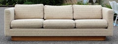 Mid-Century Modern Baughman for Forecast Sofa Wood Plinth Base Dunbar Era