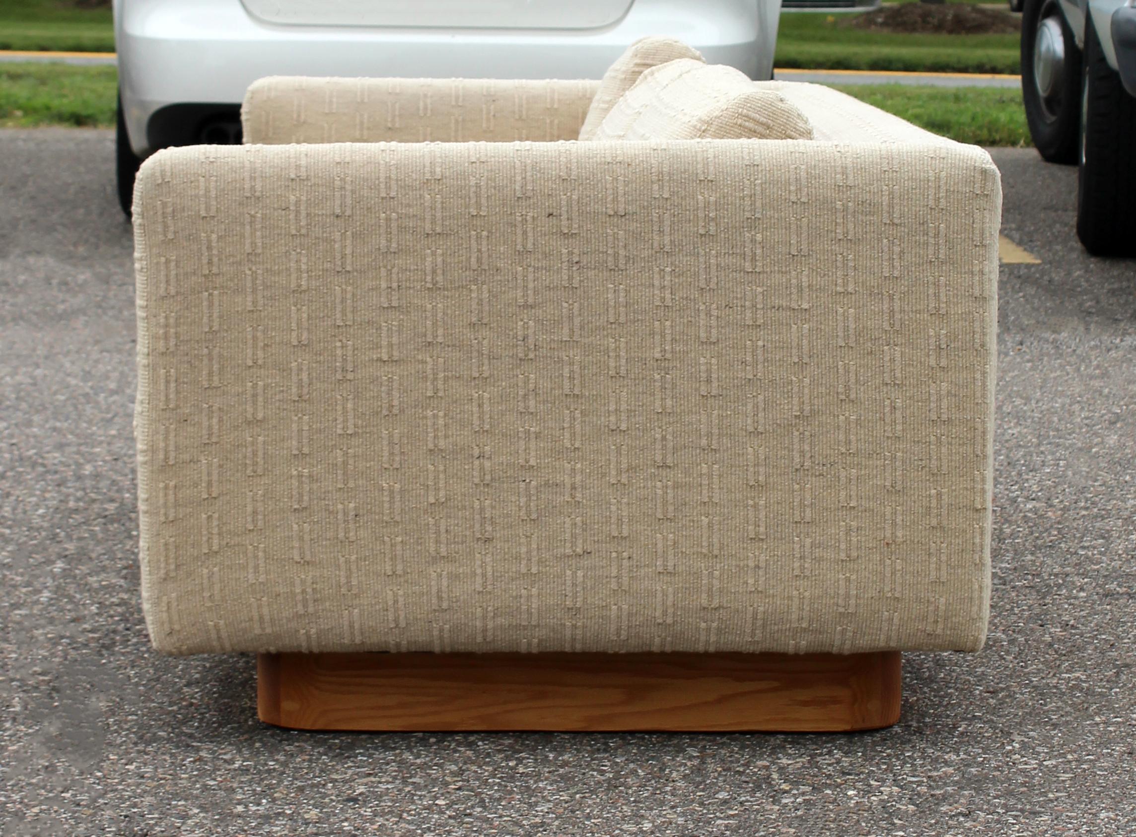 American Mid-Century Modern Baughman for Forecast Sofa Wood Plinth Base Dunbar Era