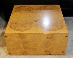 Mid-Century Modern Baughman Thayer Coggin Burl Wood Cube Coffee Side Table 1960s