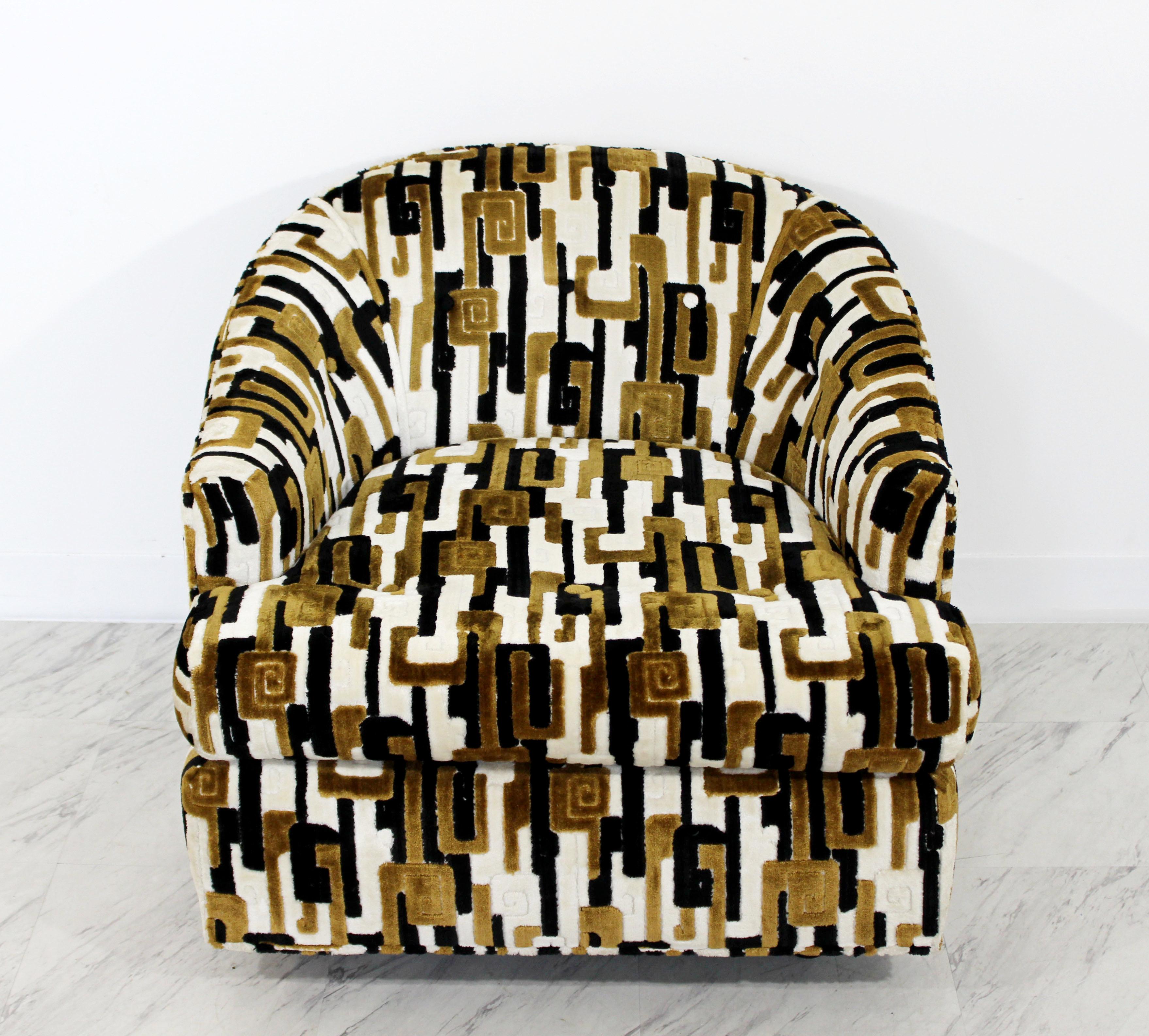 American Mid-Century Modern Baughman Tub Lounge Chair Lenor Larsen Fabric 1970s