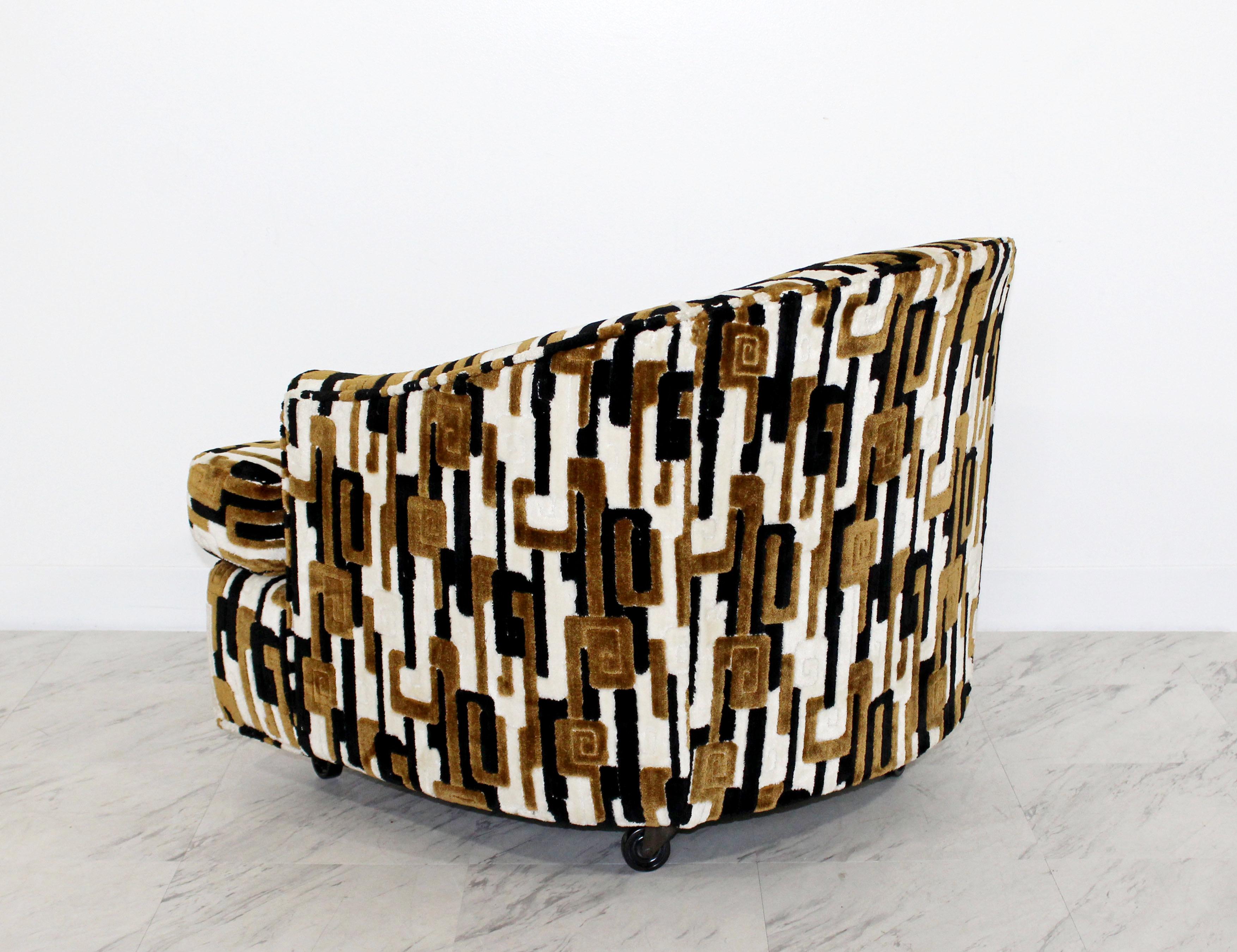 Mid-Century Modern Baughman Tub Lounge Chair Lenor Larsen Fabric 1970s 2