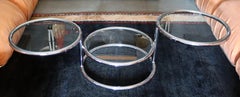Mid-Century Modern Baughman Tubular Chrome & Glass Tiered Coffee Table 1970s