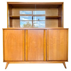 Mid-Century Modern Baumritter Maple Buffet and Hutch