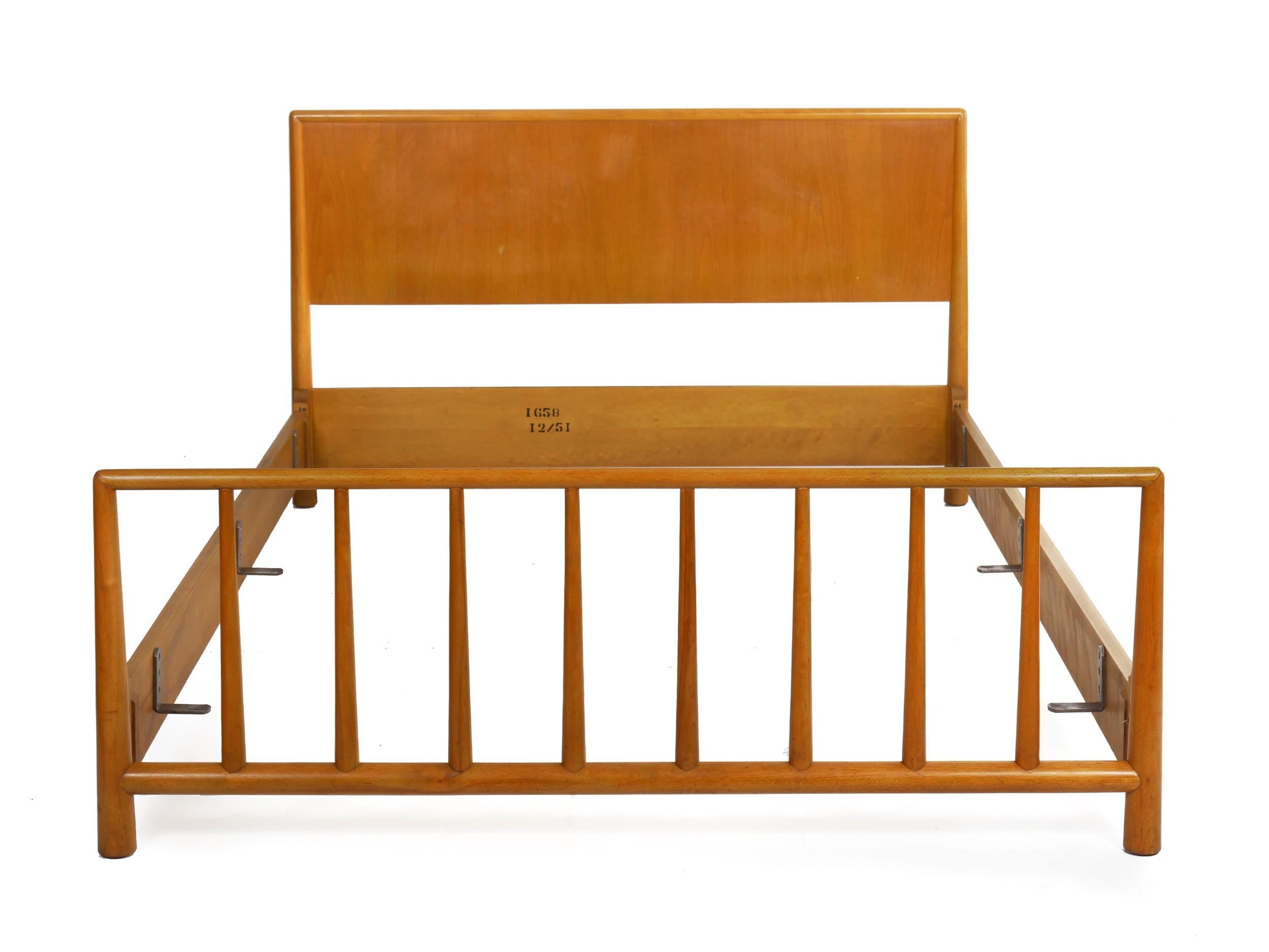 Modern spindle bed designed by T.H. Robsjohn-Gibbings for Widdicomb
United States, circa 1951; stamped 