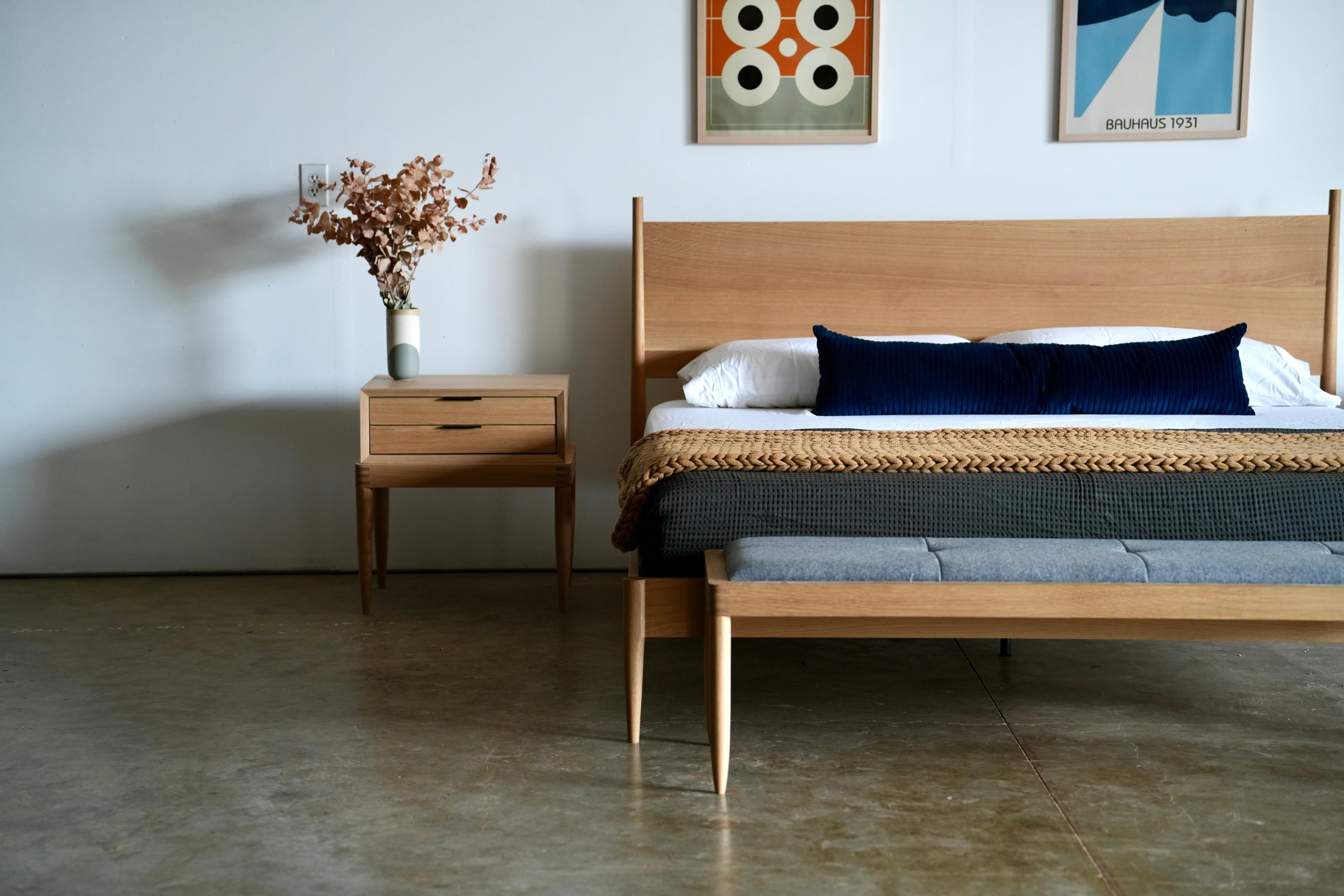 Walnut Mid Century Modern Bed Frame - Bed No. 4.5 For Sale
