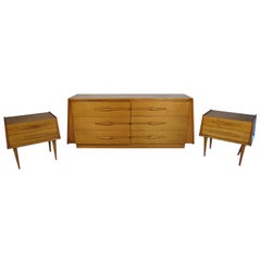 Mobilier de chambre à coucher mi-siècle moderne d'Edmund Spence