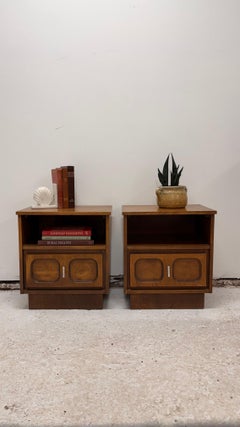 Mid century modern Bedside Tables, Solid Wood, Vintage Design, Canada, c1960