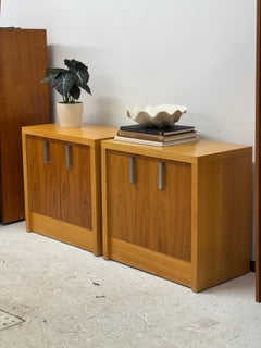 Mid century modern Bedside Tables, teak Wood, by Roger Rougier , Canada, c1970