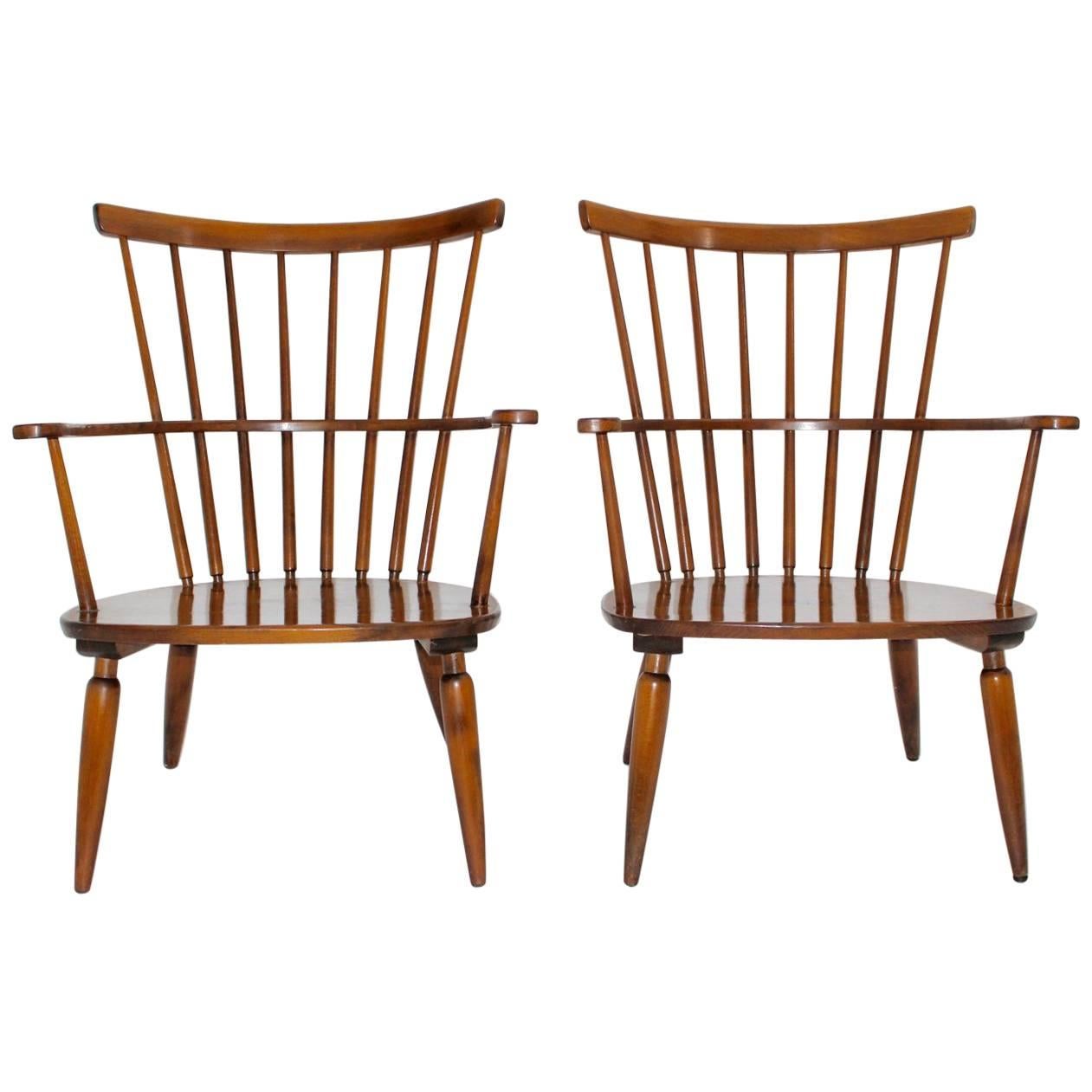 Mid Century Modern Beech Armchairs Altheim by Franz Schuster 1950s Austria