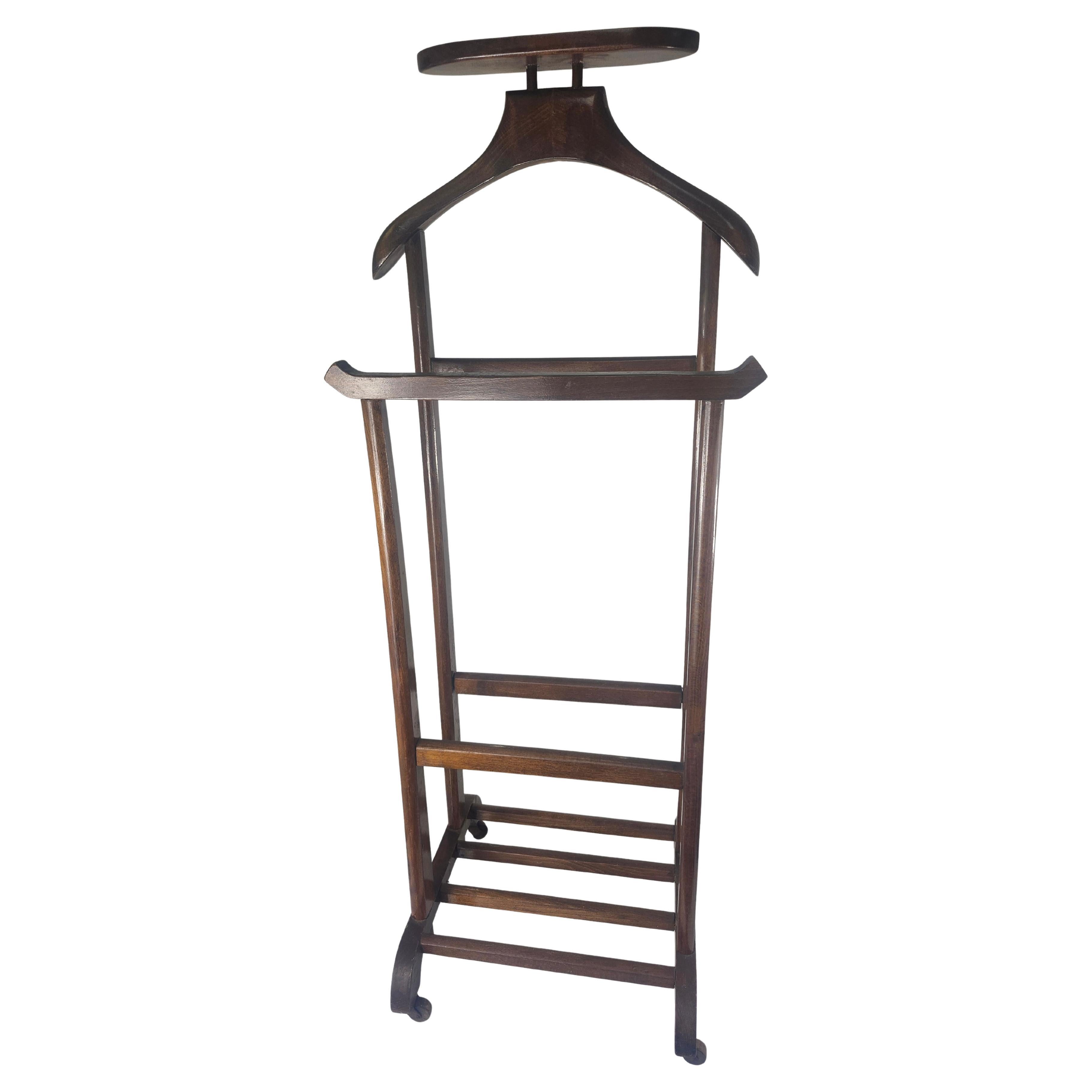 Mid Century Modern Beech Clothing Valet Italy