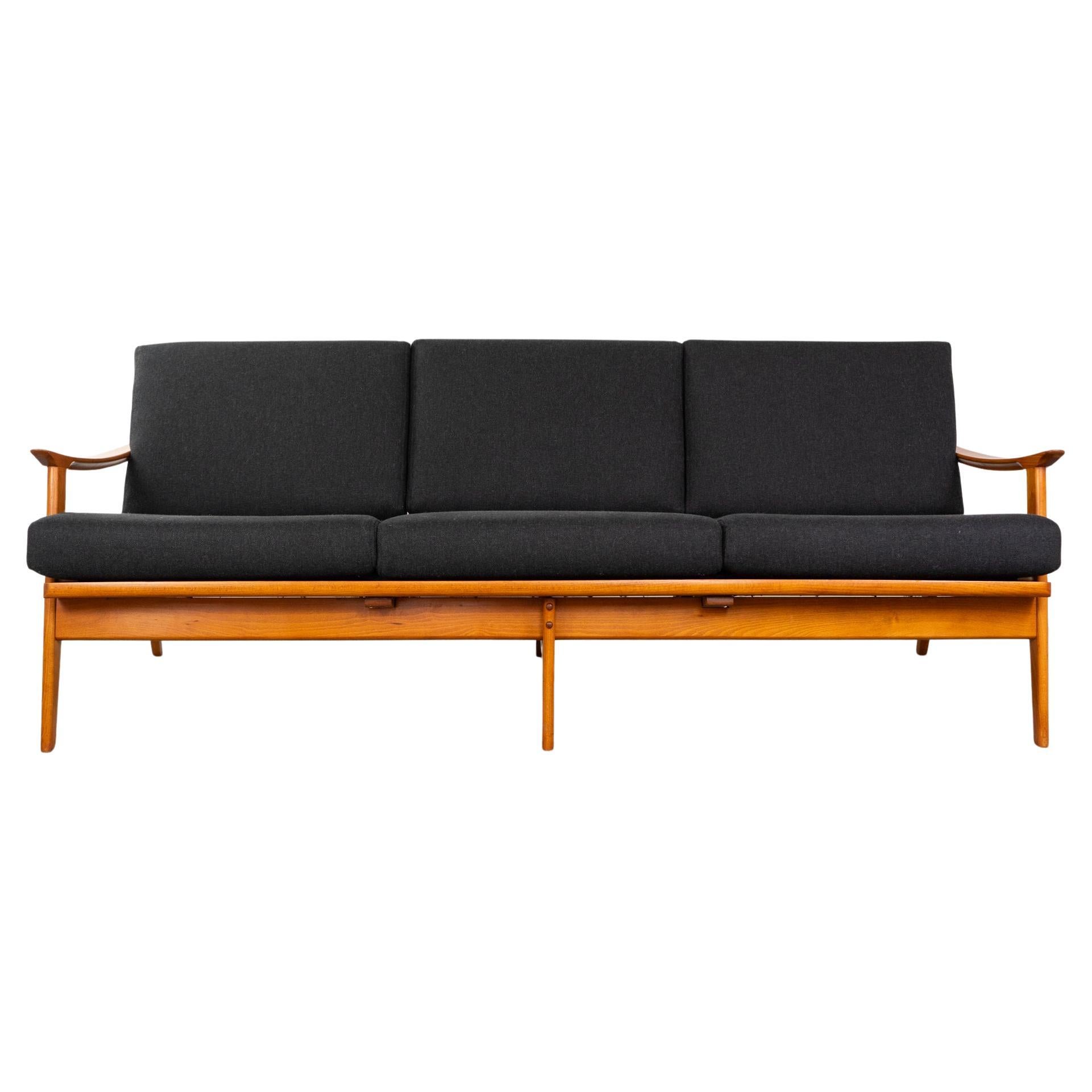 Mid-Century Modern Beech Sofa For Sale
