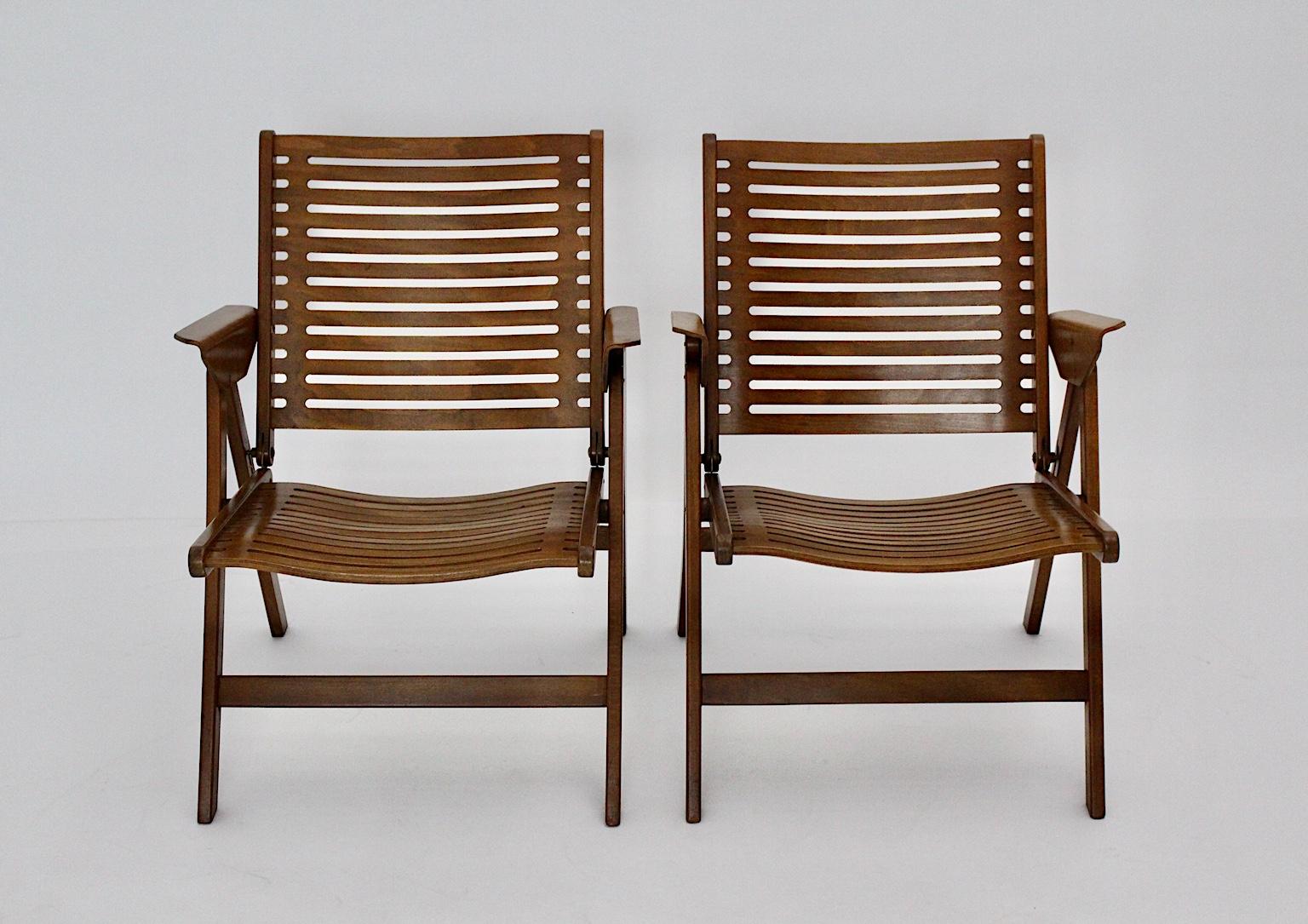 Mid-Century Modern Beech Vintage Pair of Armchairs by Niko Kralj 1952 Slovenia For Sale 4