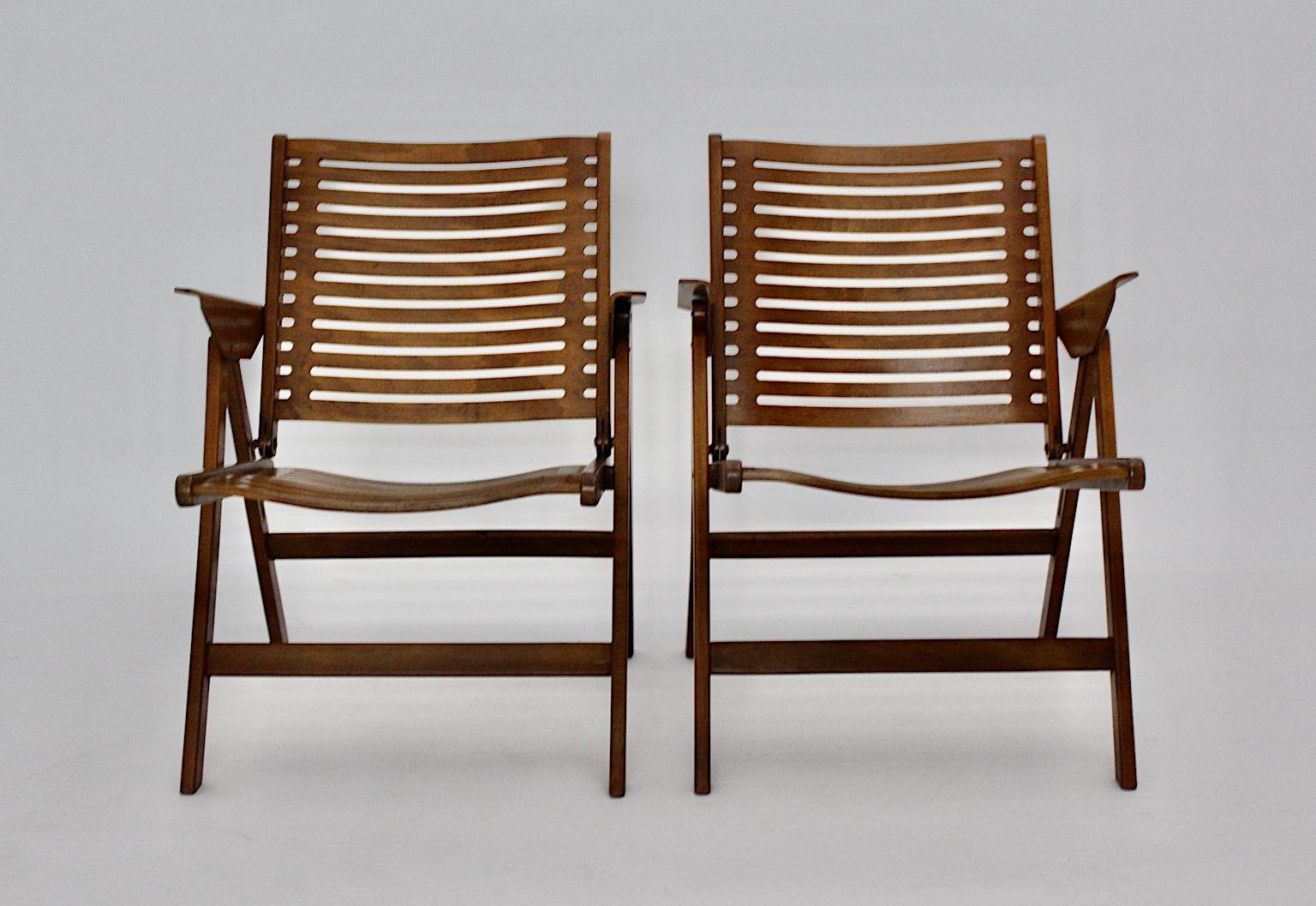 Mid-Century Modern Beech Vintage Pair of Armchairs by Niko Kralj 1952 Slovenia For Sale 10