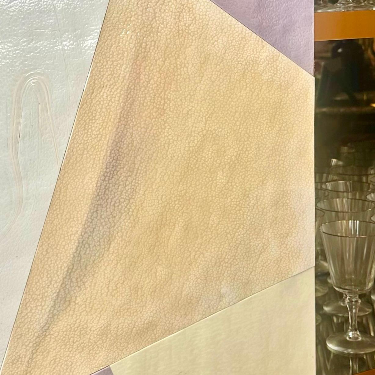 Mobile bar a secco in legno di faggio, ottone, specchio e vetro artistico di Murano della modernità di metà secolo in vendita 9