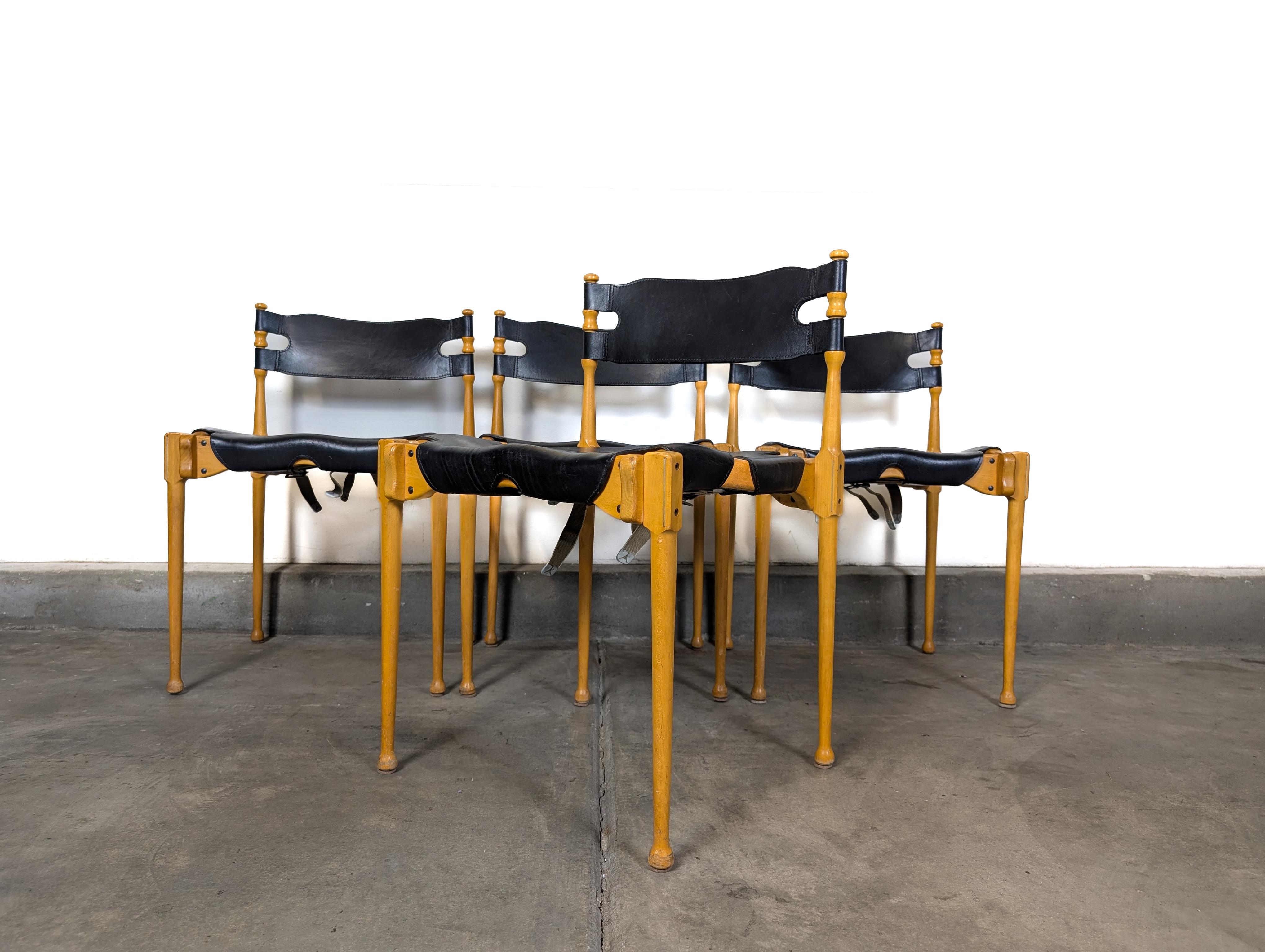 Mid Century Beech 'Montreal' Dining Chairs by Otto Frei for Fröscher, c1960s In Good Condition For Sale In Chino Hills, CA