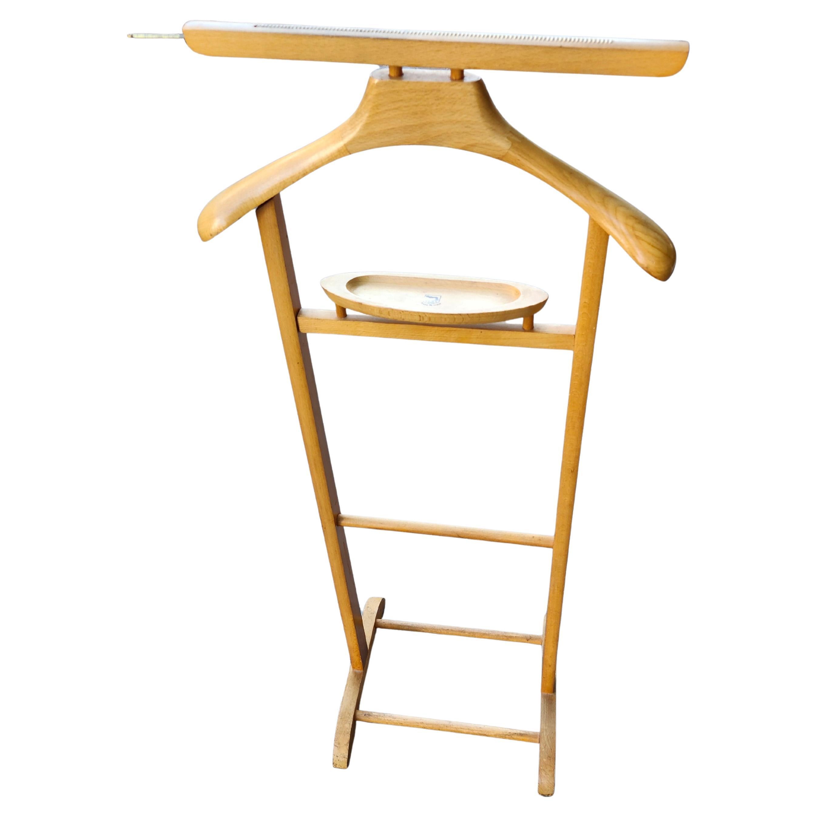 Italian Mid-Century Modern Beech Wood Valet SPQR Italy C1960 For Sale