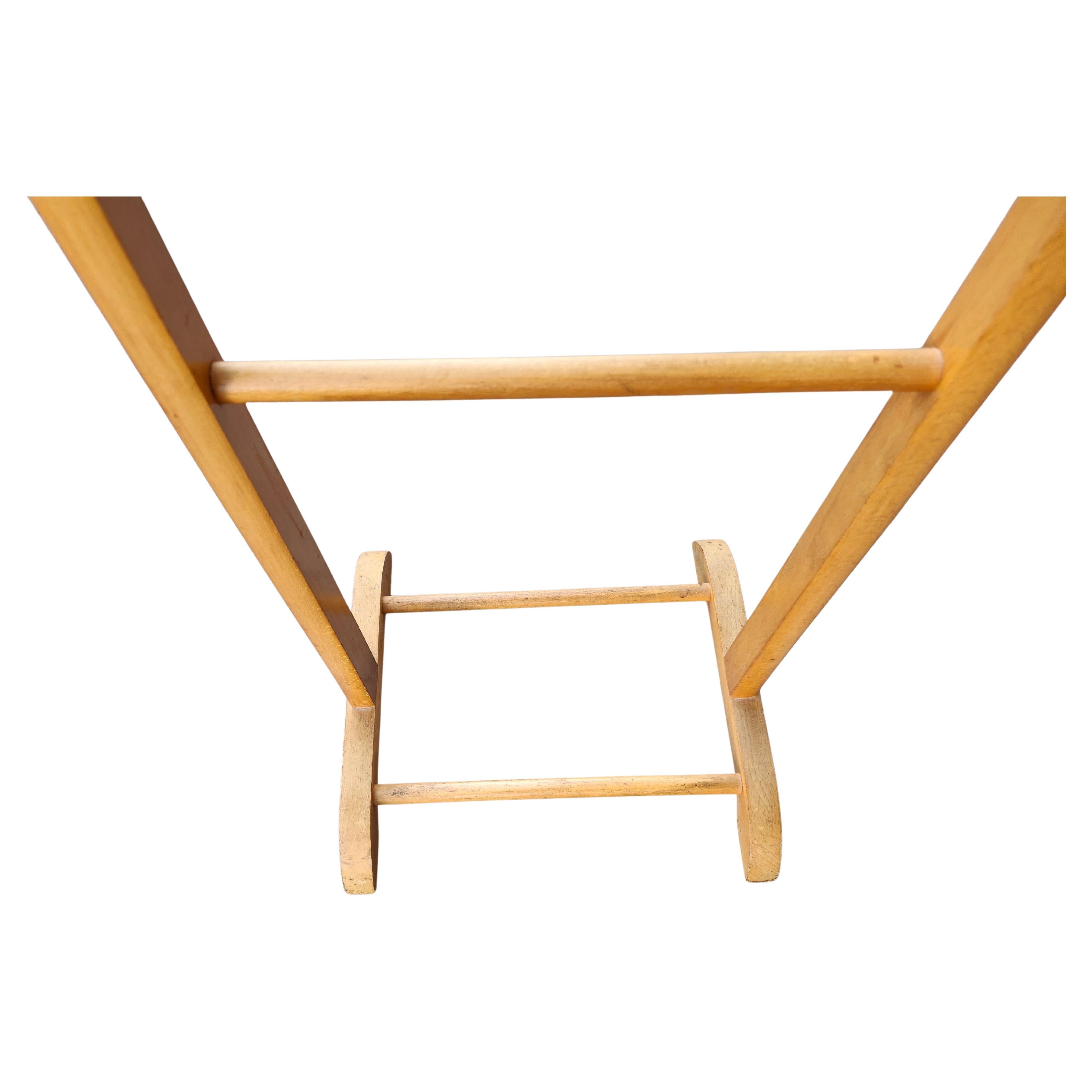Carved Mid-Century Modern Beech Wood Valet SPQR Italy C1960 For Sale