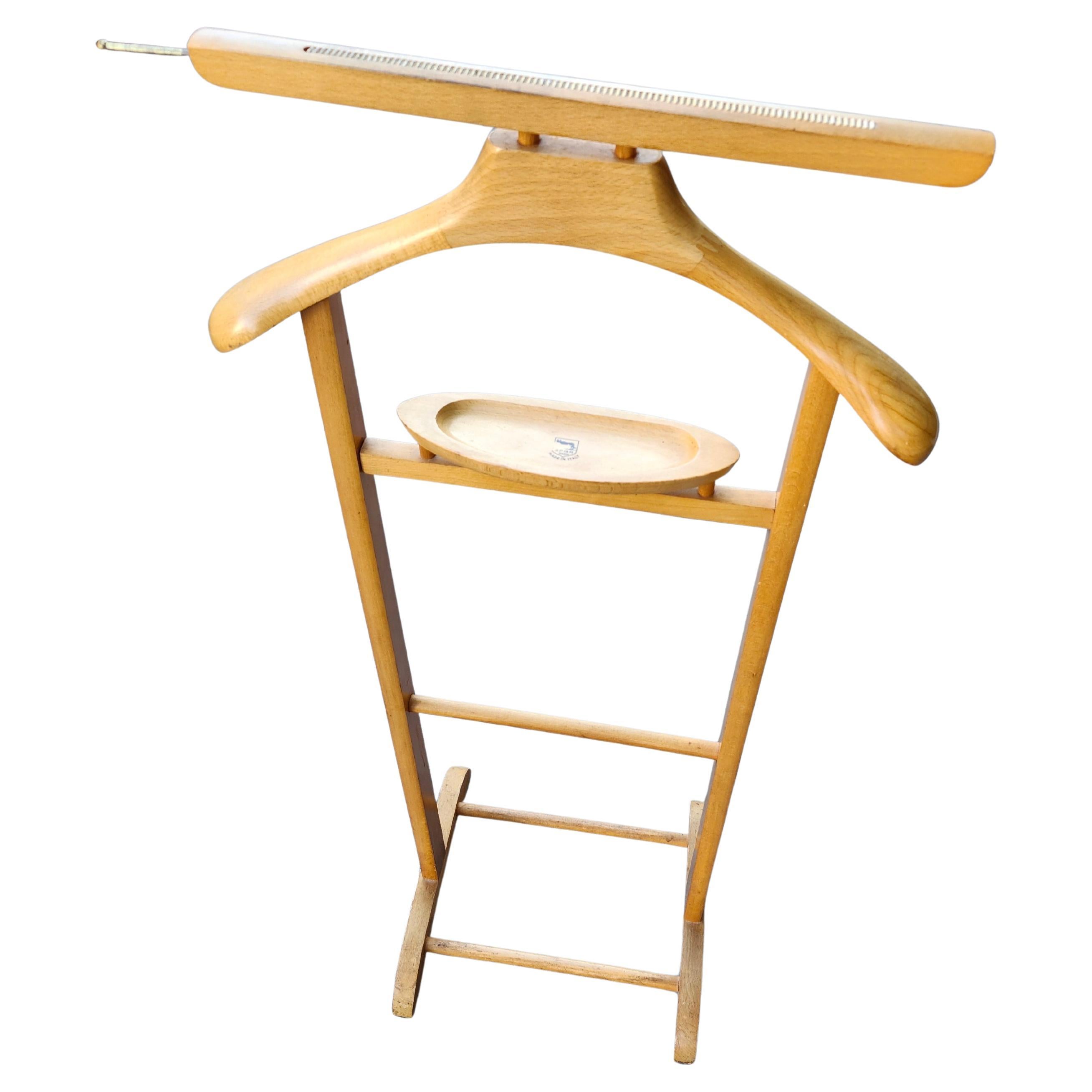 Mid-Century Modern Beech Wood Valet SPQR Italy C1960 In Good Condition For Sale In Port Jervis, NY