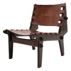 Mid-Century Modern Beechwood Leather Lounge Chair by Angel Pazmino, 1960s