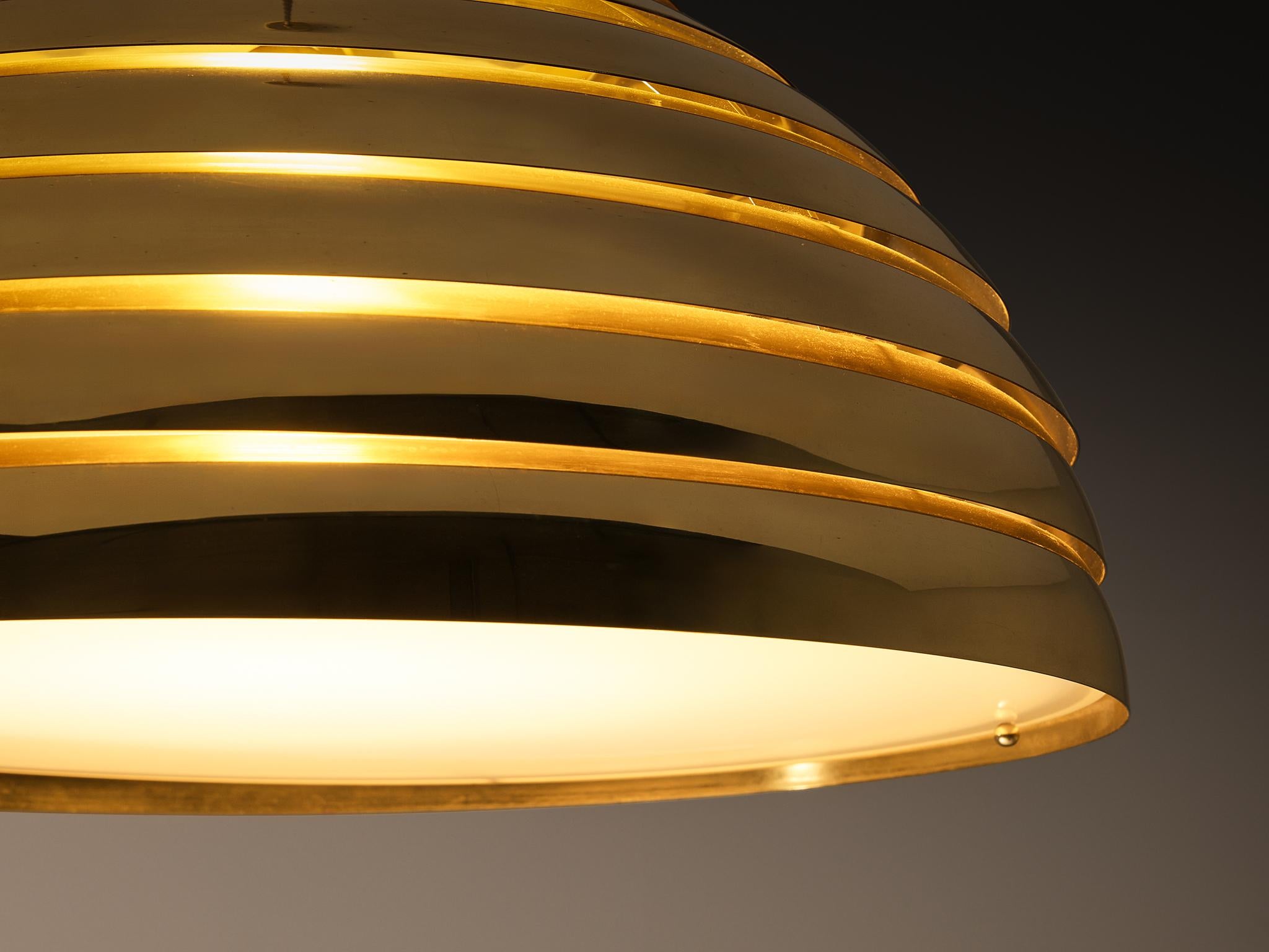 German Mid-Century Modern 'Beehive' Lighting Pendant in Brass For Sale