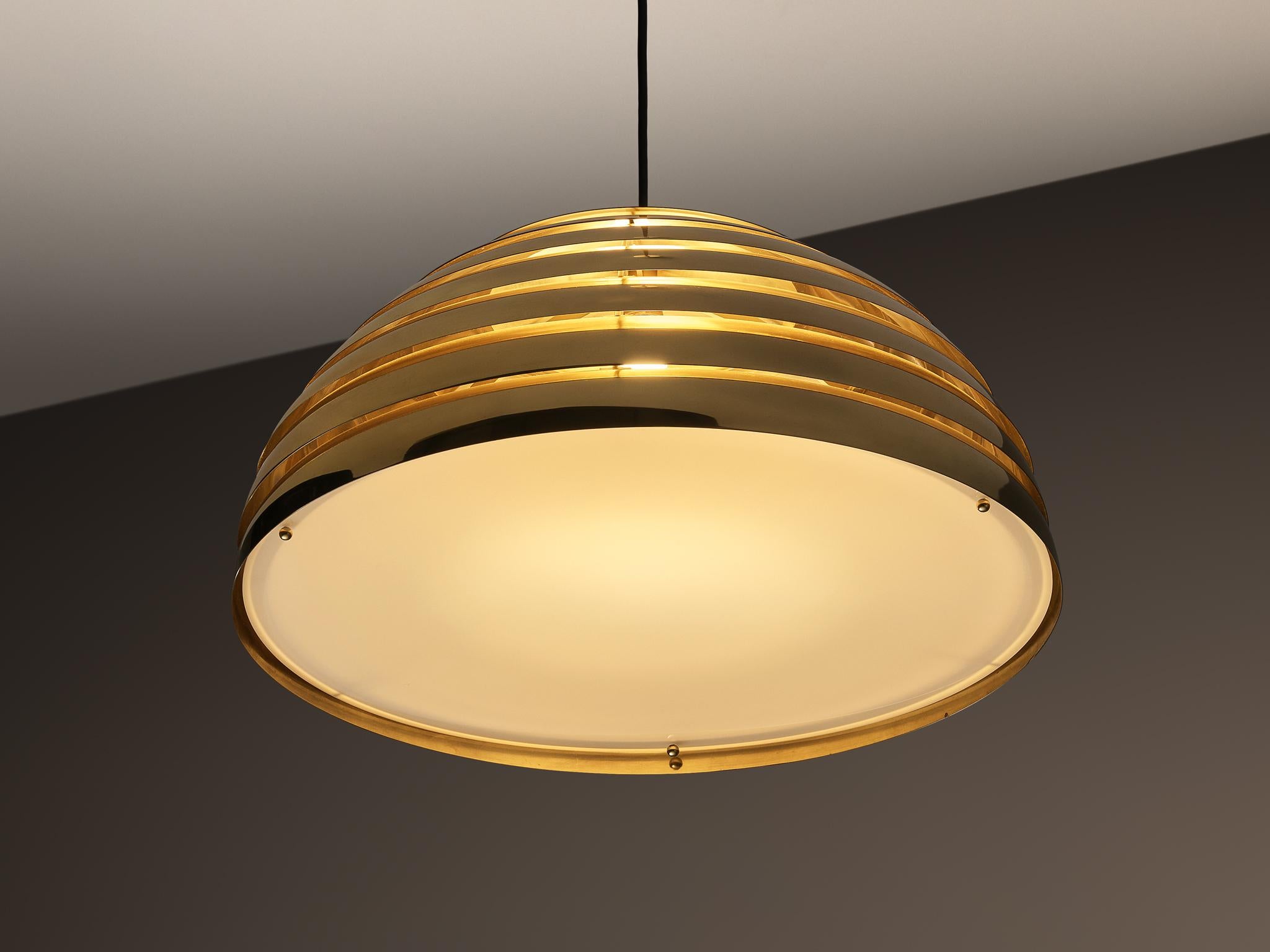 Mid-Century Modern 'Beehive' Lighting Pendant in Brass For Sale 2