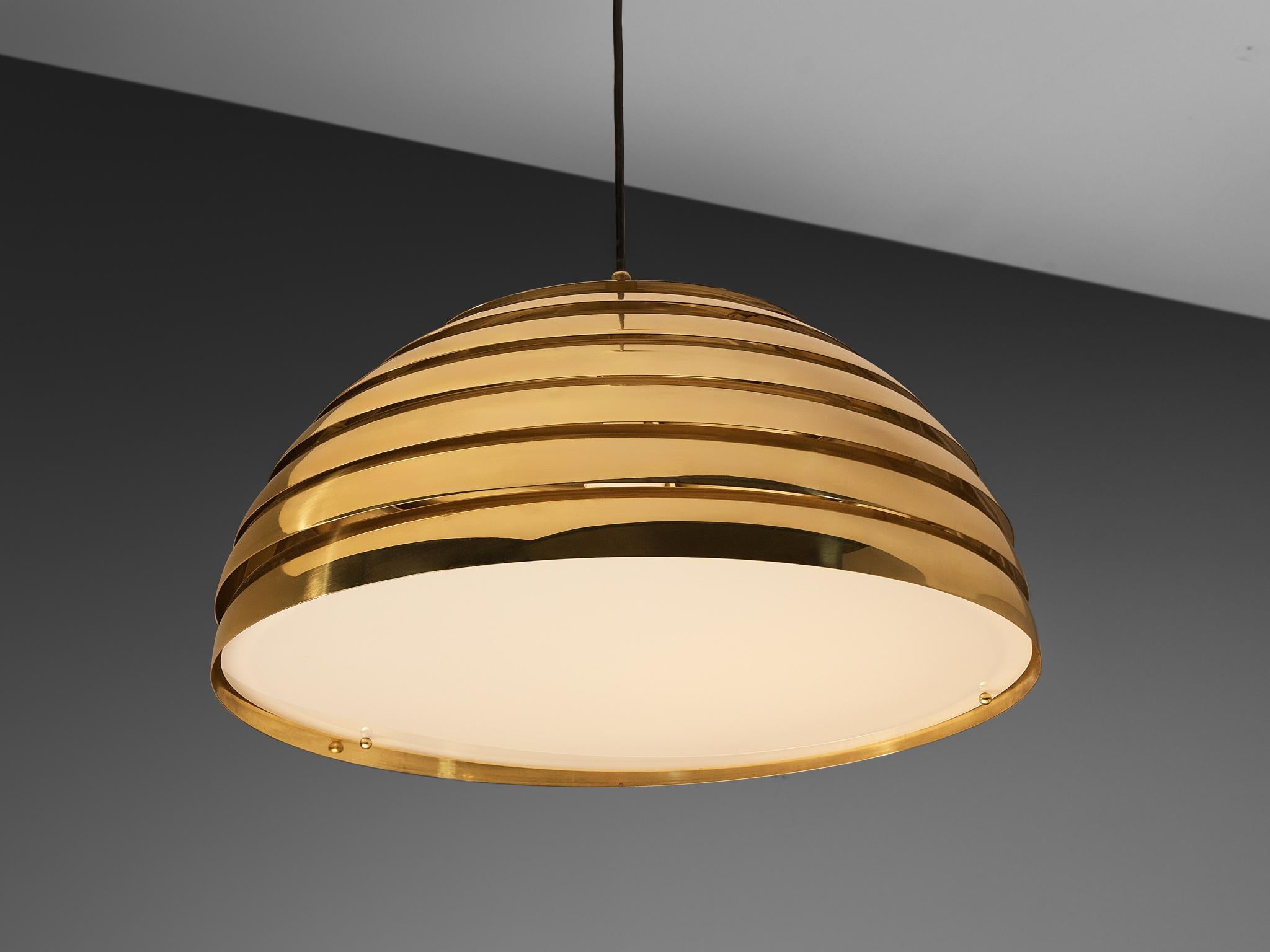 Mid-Century Modern 'Beehive' Lighting Pendant in Brass For Sale 3