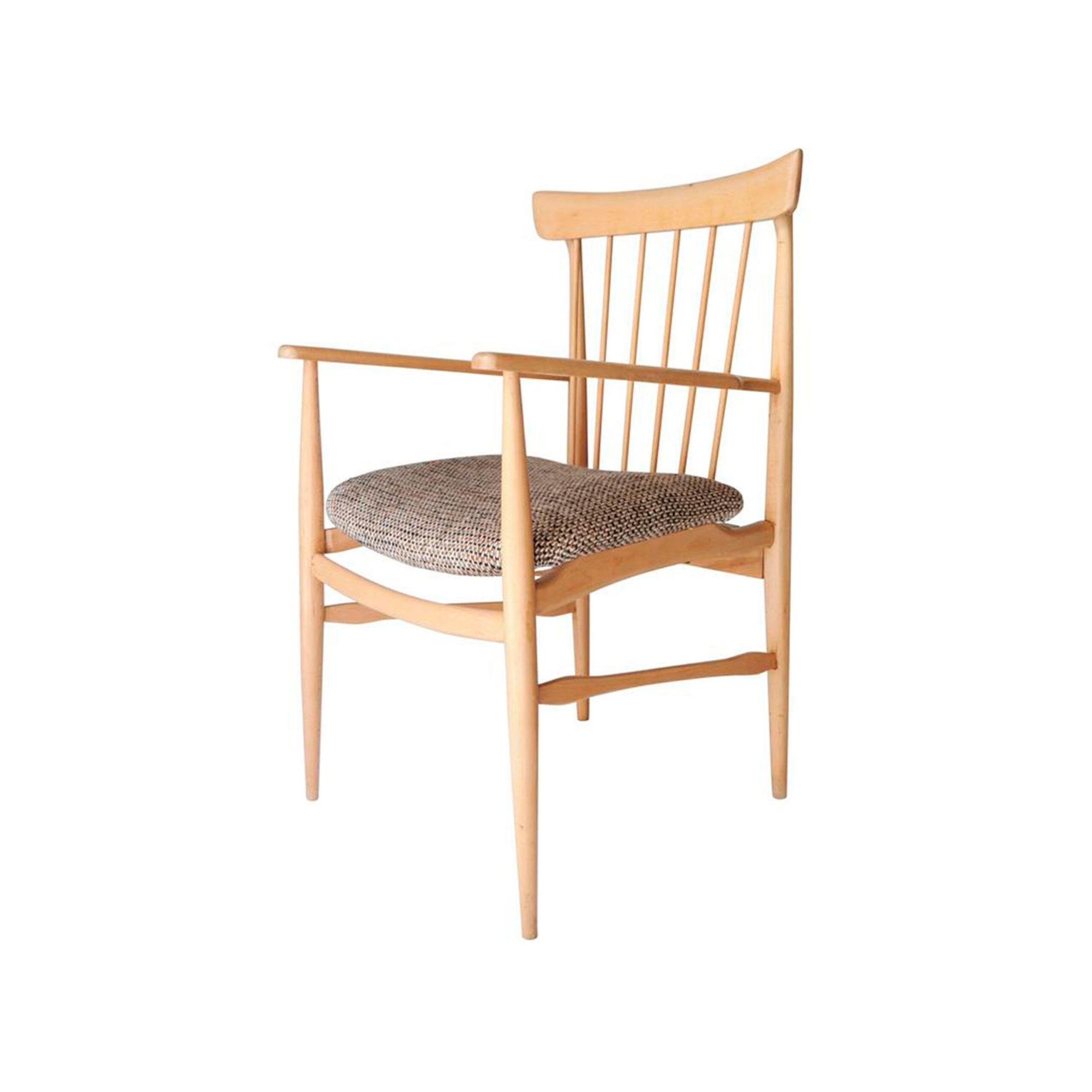 Mid-Century Modern American Beechwood Armchair with Tweed Upholstery, USA, 1950s For Sale 2