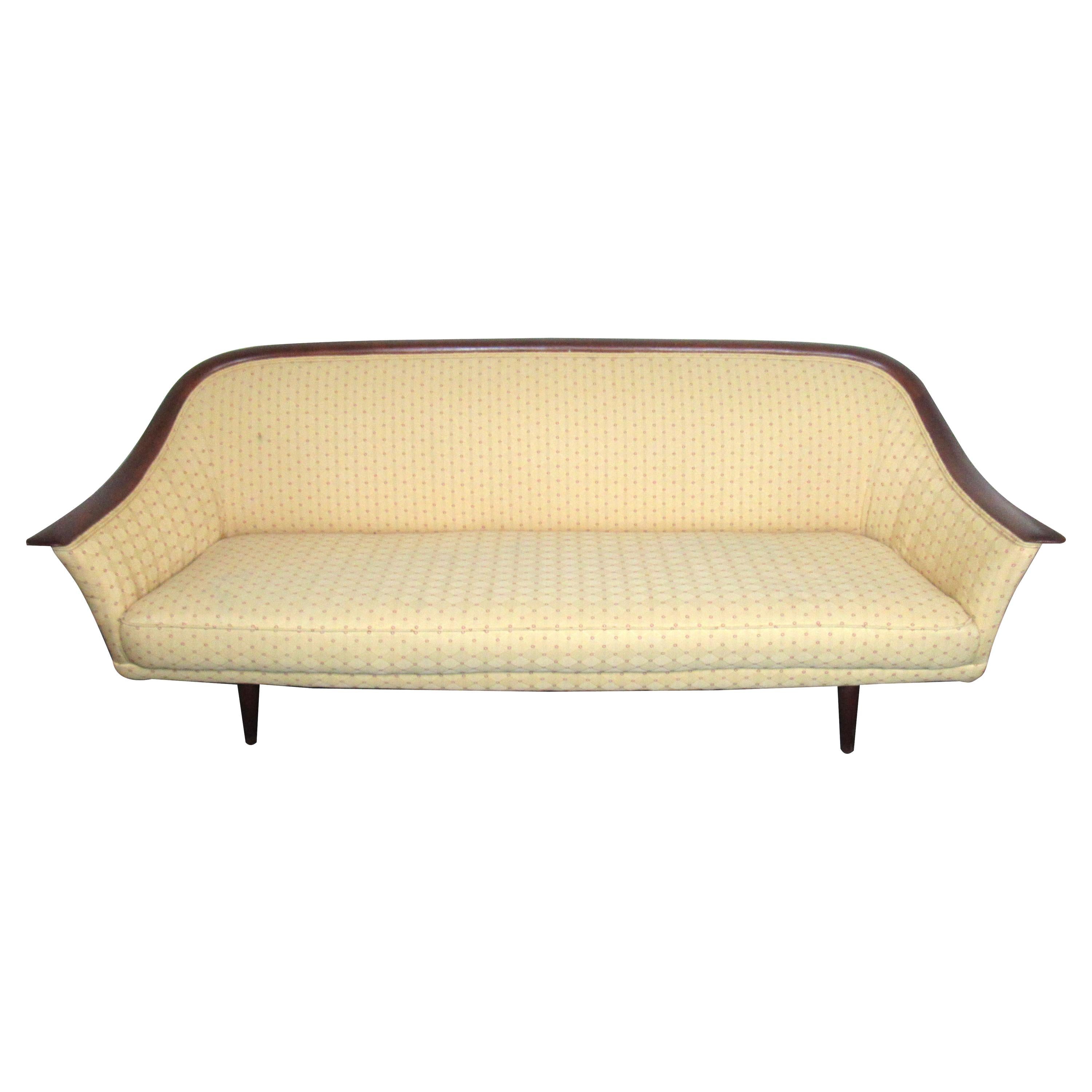 Mid-Century Modern Beige Patterned Sofa by Fredrik Kayser