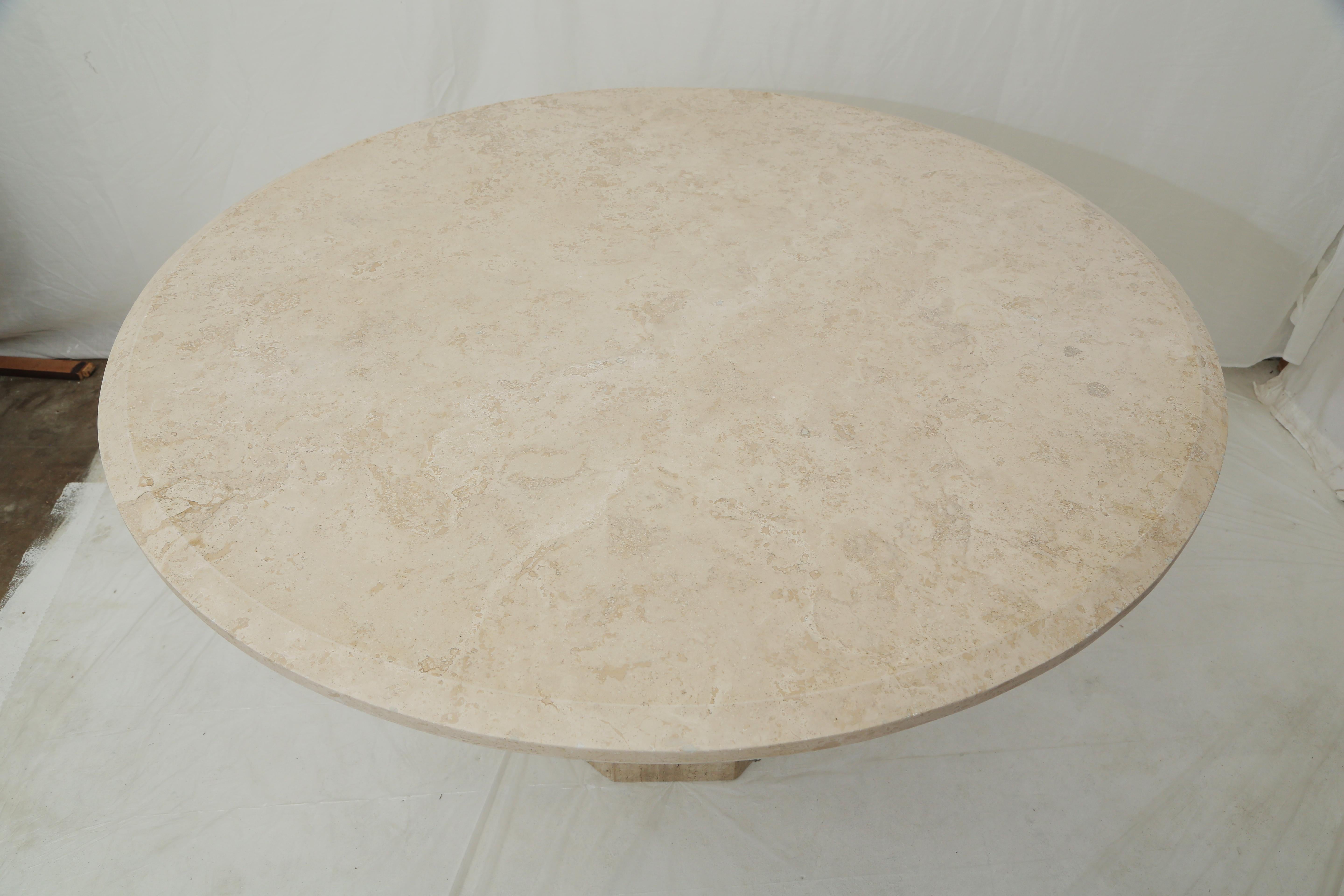 beige round dining table