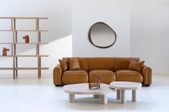 Mid-Century Modern Beijinho Sofa, Camel Italian Leather, Handmade by Greenapple