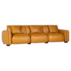 Mid-Century Modern Beijinho Sofa, Camel Italian Leather, Handmade by Greenapple