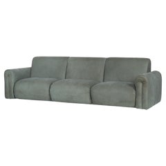 Mid-Century Modern Beijinho Sofa, Olive Green Leather, Handmade by Greenapple