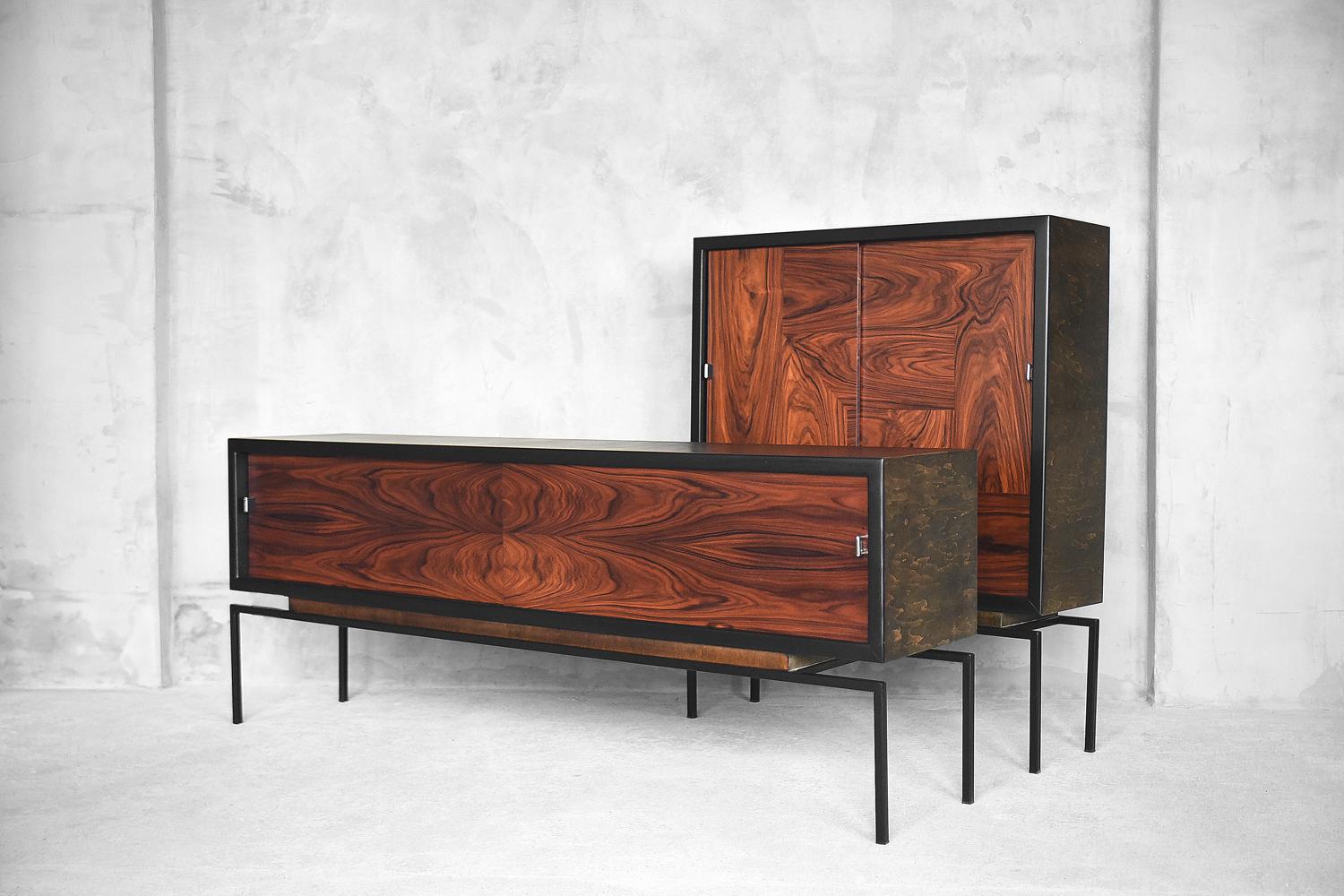 Mid-Century Modern Belgian Rosewood Cabinet, 1970s 1