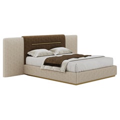 Mid-Century Modern Belmont Bed with Integrated Metallic Detail