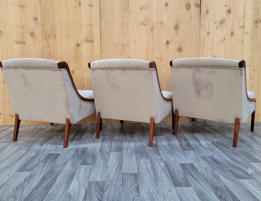 Mid-Century Modern Ben Seibel Slipper Chairs, Set of 3 In Good Condition For Sale In Chicago, IL