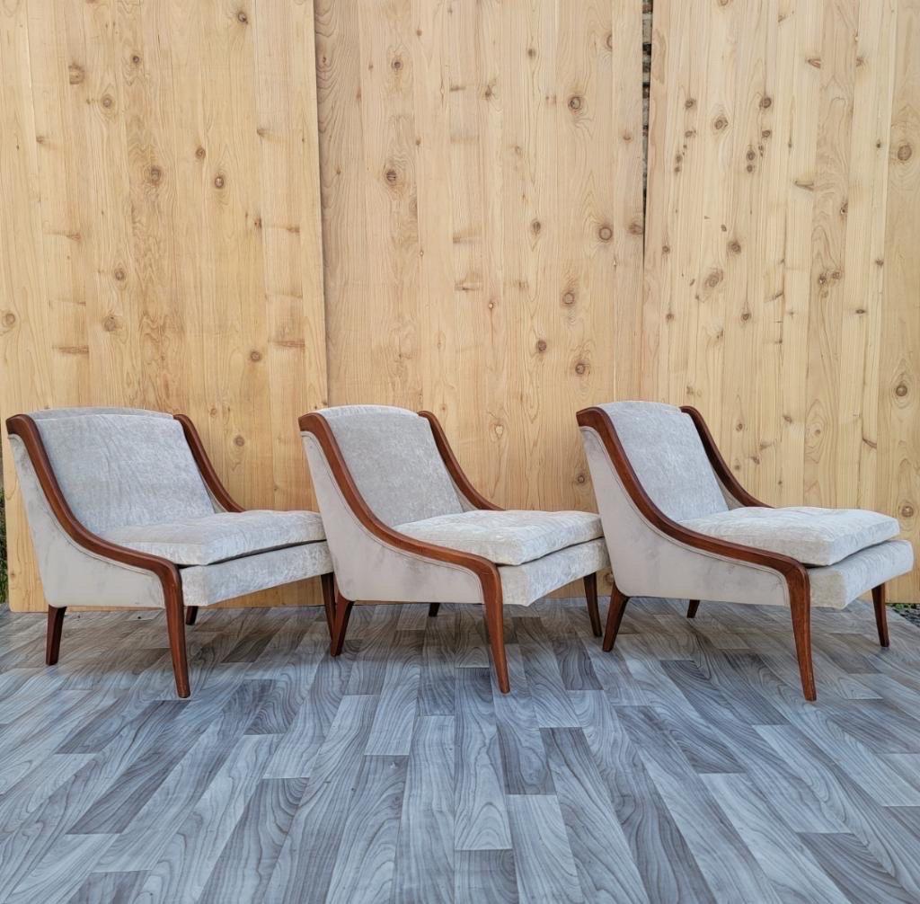 Mid-Century Modern Ben Seibel Slipper Chairs, Set of 3 For Sale 3