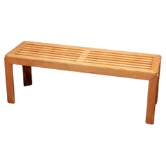 Mid Century Modern Bench, by derk Jan de Vries in wood, Netherlands 1960s