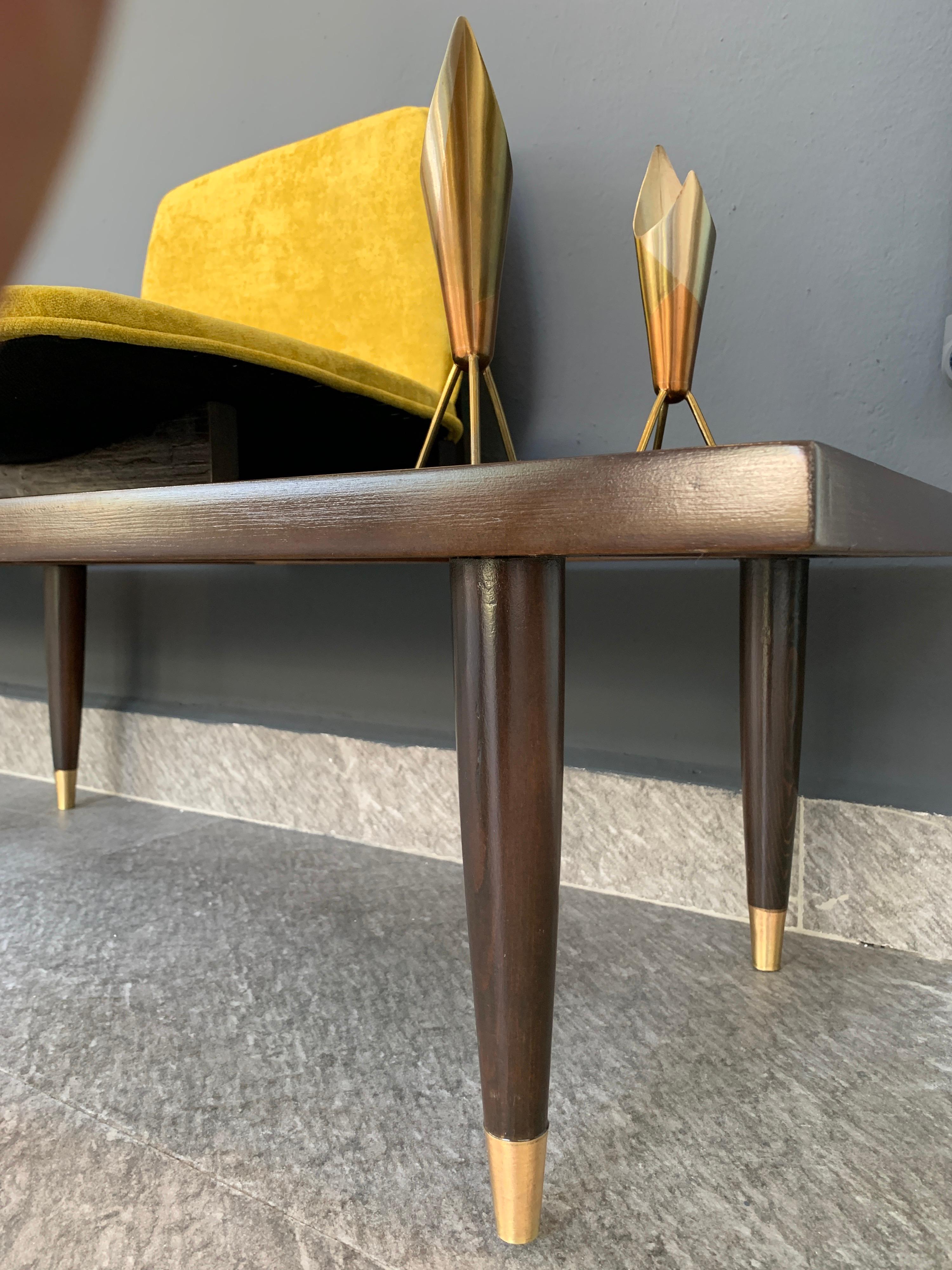 Brass Mid-Century Modern Bench
