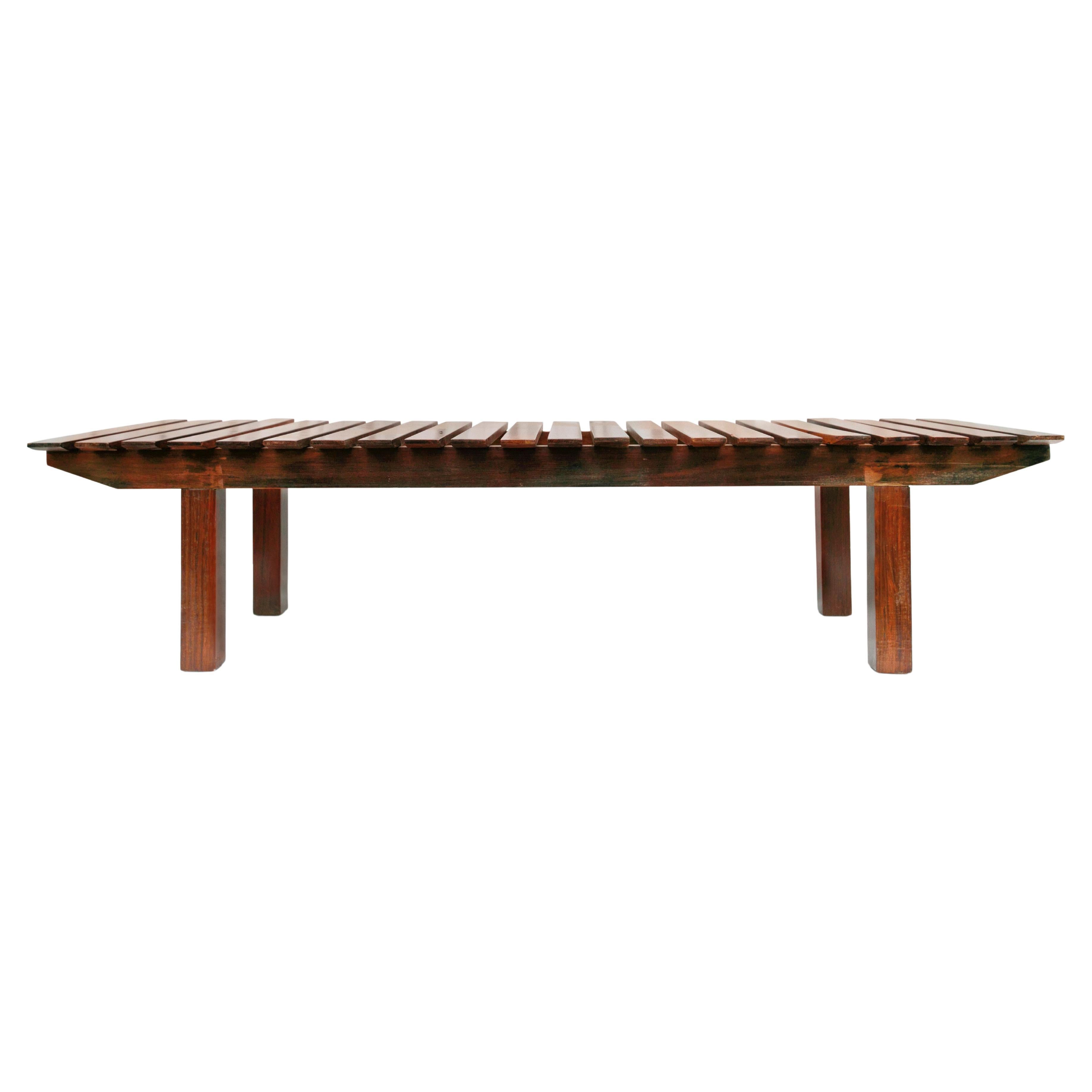 Mid Century Modern Bench in Hardwood, Unknown 1960’s