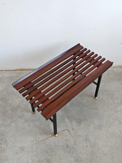 Mid Century Modern Bench in teak and iron in the style of Ico Parisi, Italy 1960
