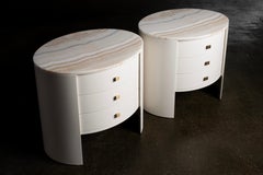 Set di comodini Bend, Onice, Ottone, Fatto a mano da Greenapple