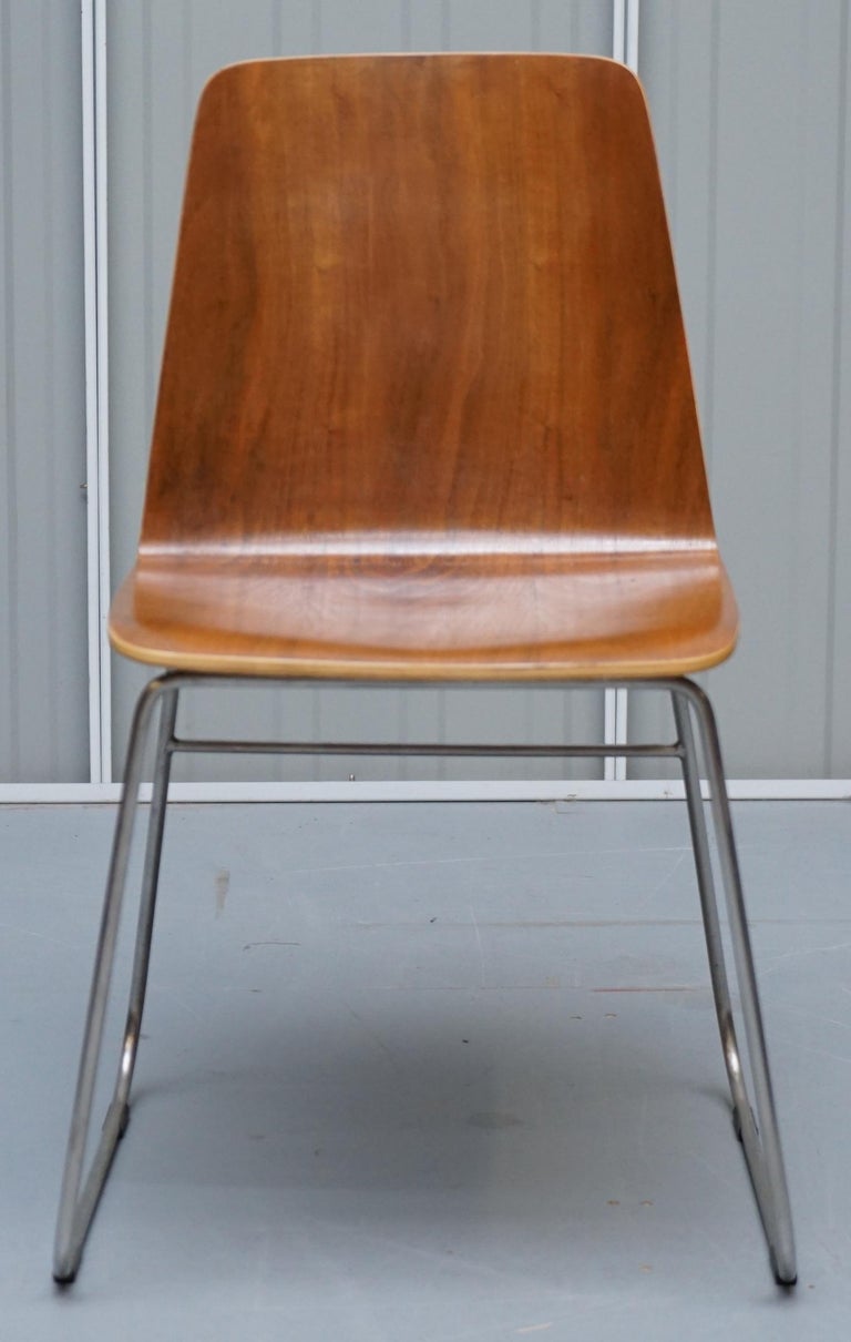 MidCentury Modern Bent Plywood Dining Table and Four Chairs with