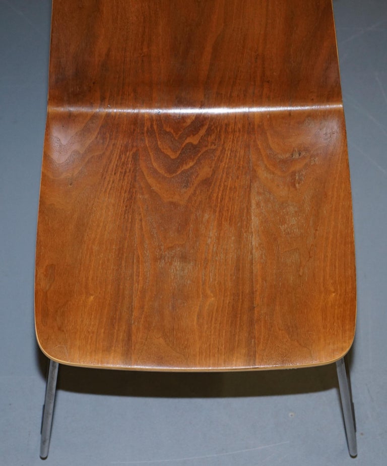 MidCentury Modern Bent Plywood Dining Table and Four Chairs with