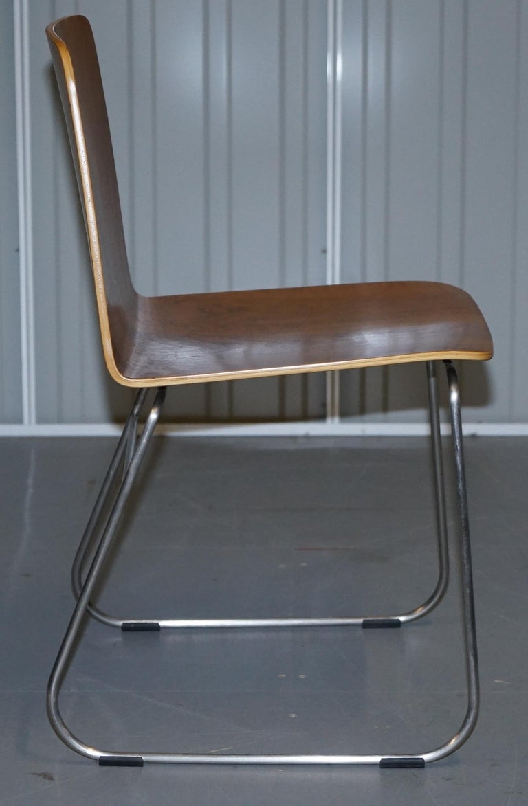 MidCentury Modern Bent Plywood Dining Table and Four Chairs with