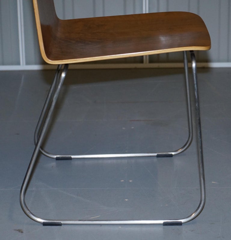 MidCentury Modern Bent Plywood Dining Table and Four Chairs with