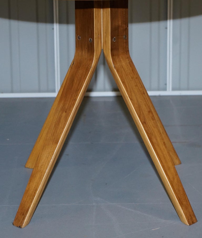 MidCentury Modern Bent Plywood Dining Table and Four Chairs with