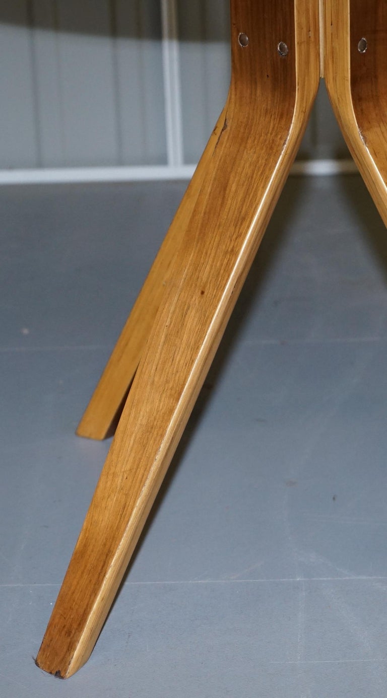 MidCentury Modern Bent Plywood Dining Table and Four Chairs with