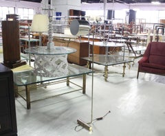 Mid Century Modern Bent Tube Base Adjustable Metal Cup Shape Shade Floor Lamp