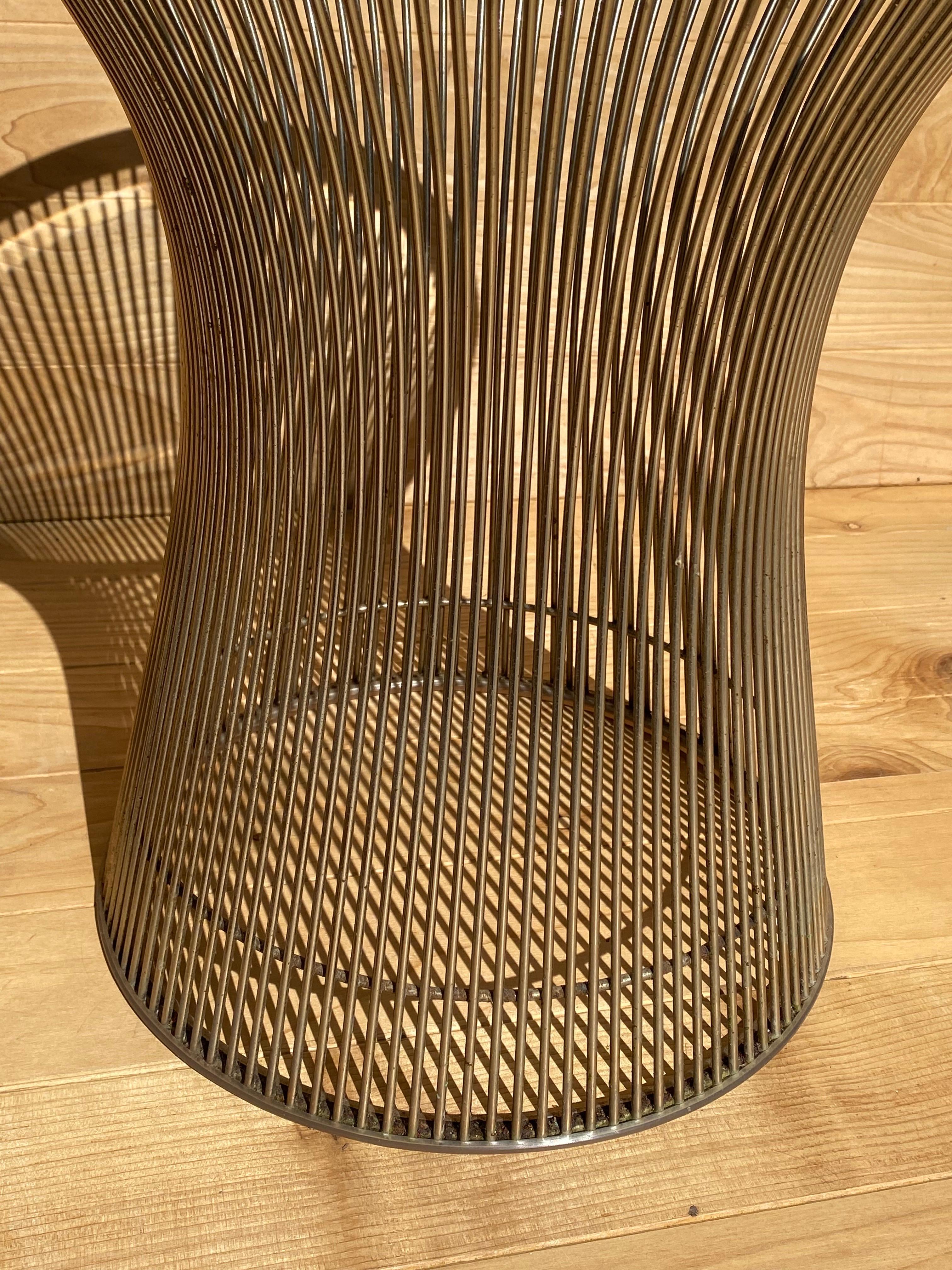 Mid-Century Modern Mid Century Modern Bent Wire Nickel Side Table by Warren Platner for Knoll For Sale